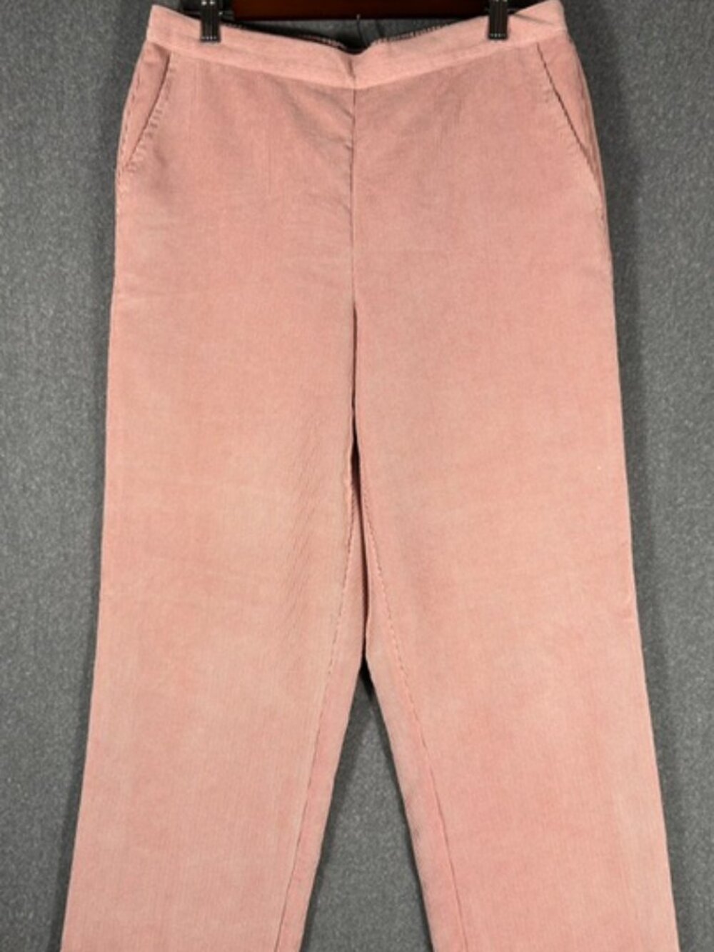 Alfred Dunner Corduroy Pants Womens Sz 10 Rose Pink Sleek Pull On Elastic Waist